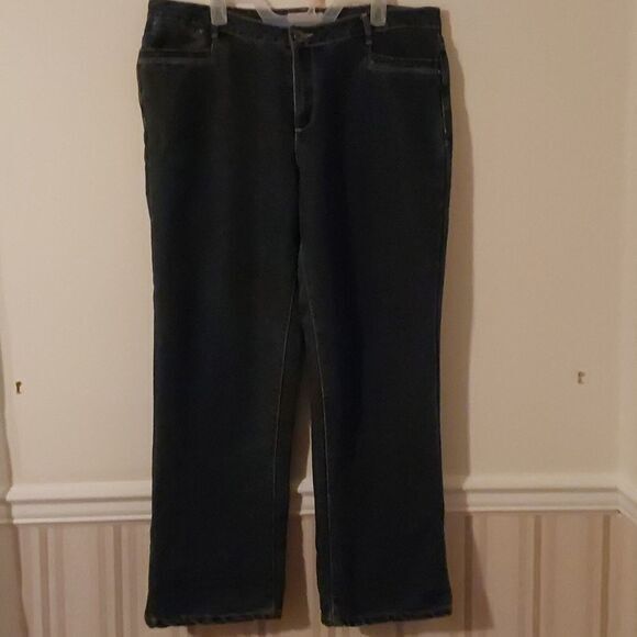 Natural Reflections Flannel Lined Bootcut Denim Jeans Size 18 - Picture 7 of 9